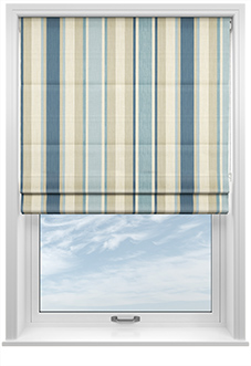 Laura Ashley Awning Stripe, Seaspray - Roman Blind